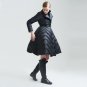 new autumn winter stand collar long sleeve solid color black false two loose big hem jacket women co