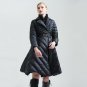 new autumn winter stand collar long sleeve solid color black false two loose big hem jacket women co