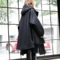 new autumn winter hooded long sleeve gauze split joint solid color metal ring coat women jacket fash