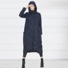 new autumn winter solid color dark blue orange loose big size long warm coat women jacket fashion ti
