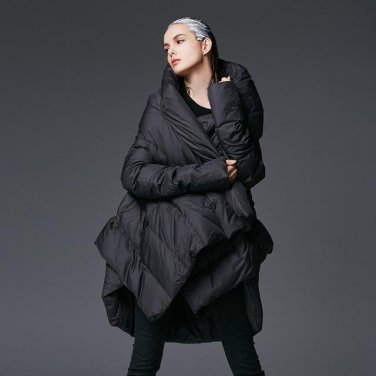 Winter Fashion New Pattern Keep Warm Cloak Type Jackets Woman Thickening Solid Color Loose Big Size 