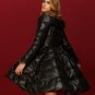 new autumn winter stand collar long sleeve solid color black embroidered  coat women jacket fashion 