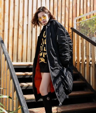 new autumn winter stand collar long sleeve fold split joint big size cotton-padded coat women fashio