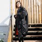 new autumn winter stand collar long sleeve fold split joint big size cotton-padded coat women fashio