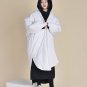 Winter New Fashion Balck White Keep Warm Loose Big Size Jacket Irregular Hem Bat Type Cotton Clothin