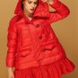 new autumn winter hooded long sleeve solid color loose black warm  coat women jacket fashion tide JA