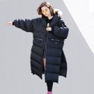 new autumn winter hooded long sleeve solid color black cotton-paded warm coat women jacket fashion t