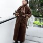 new autumn winter V-collar long sleeve blue loose warm long solid color coat women jacket fashion ti