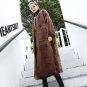 new autumn winter V-collar long sleeve blue loose warm long solid color coat women jacket fashion ti