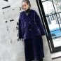 new autumn winter V-collar long sleeve blue loose warm long solid color coat women jacket fashion ti