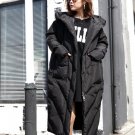new autumn winter hooded long sleeve solid color black big size cotton-padded coat women jacket fash