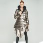 Winter New Fashion Loose Long Type Irregular Coat Black Gold Both Sides Clothes Hooded Keep Warm Jac