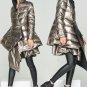 Winter New Fashion Loose Long Type Irregular Coat Black Gold Both Sides Clothes Hooded Keep Warm Jac