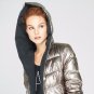 Winter New Fashion Loose Long Type Irregular Coat Black Gold Both Sides Clothes Hooded Keep Warm Jac