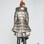 Winter New Fashion Loose Long Type Irregular Coat Black Gold Both Sides Clothes Hooded Keep Warm Jac