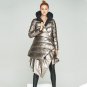 Winter New Fashion Loose Long Type Irregular Coat Black Gold Both Sides Clothes Hooded Keep Warm Jac