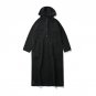 Autumn And Winter Fashion New Side Vent Hooded Long Type Windbreaker Loose Black Bat Sleeved Coat Wo