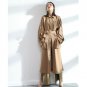 new autumn winter metal buckle belt solid color thicken yellow big size loose jacket women coat fash
