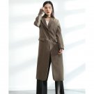 new autumn winter solid color coffee long sleeve lapel woolen loose big size coat women fashion tide