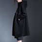 new autumn winter lapel long sleeve split joint loose big size solid color black jacket women coat f