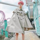 New Autumn Winter Fashion Irregular Big Pendulum Cloak Belt Decoration Windbreaker Loose Coat Women 