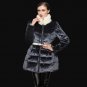 Winter Fashion New Long Sleeve Keep Warm Jacket Zipper Rabbit\'s Fur High Collar Loose Coat Women YA
