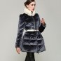 Winter Fashion New Long Sleeve Keep Warm Jacket Zipper Rabbit\'s Fur High Collar Loose Coat Women YA