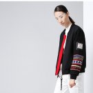 Collar National Pattern Stitching Long Cotton Coat Jacket Female Spliced Patchwork Coats