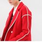 Winter Wool Blends Women Coat Single Breasted Striped Printed Length Sleeve Plus Size