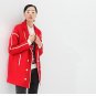 Winter Wool Blends Women Coat Single Breasted Striped Printed Length Sleeve Plus Size