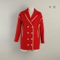 Winter Wool Blends Women Coat Single Breasted Striped Printed Length Sleeve Plus Size