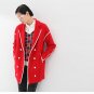 Winter Wool Blends Women Coat Single Breasted Striped Printed Length Sleeve Plus Size