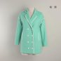 Winter Wool Blends Women Coat Single Breasted Striped Printed Length Sleeve Plus Size