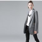 New Winter Coat Women Turn-Down Collar Character Appliques Single Button Medium Long Wool Coats Outw