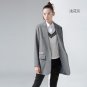 New Winter Coat Women Turn-Down Collar Character Appliques Single Button Medium Long Wool Coats Outw