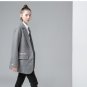 New Winter Coat Women Turn-Down Collar Character Appliques Single Button Medium Long Wool Coats Outw