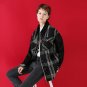 Woollen Coat Winter Women Loose Plaid Striped Contrast Color Thicken Woolen Jacket Overcoat