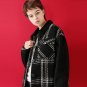 Woollen Coat Winter Women Loose Plaid Striped Contrast Color Thicken Woolen Jacket Overcoat