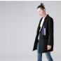 Winter New Lapel Embroidered Patchwork Coat Female Woolen Jacket Slim Long Blends Coats
