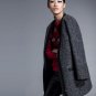 New Autumn Winter Thicking Warm Color Contrast Zipper Closured Outerwear Fashion Long Sleeve Loose W