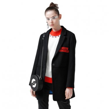 Winter New Thicken Warm Suit Women Long Wool Blends  Patchwork Spliced Jacket Coats