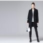 Winter Woolen Coat New Lapel Pocket Character Printing Embroidery Women Slim Long Blends Coats