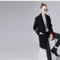 Winter Woolen Coat New Lapel Pocket Character Printing Embroidery Women Slim Long Blends Coats