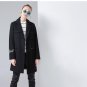 Winter Woolen Coat New Lapel Pocket Character Printing Embroidery Women Slim Long Blends Coats