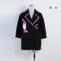 Winter Women Blends Wool Coat Turn-down Collar Long Sleeve Mid-length Embroidery Printed Outerwear