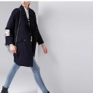 Winter New Lapel Collar Trench Coats Women Long Sleeve Patchwork Spliced Wool Blends Overcoats