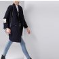Winter New Lapel Collar Trench Coats Women Long Sleeve Patchwork Spliced Wool Blends Overcoats