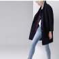 Winter New Lapel Collar Trench Coats Women Long Sleeve Patchwork Spliced Wool Blends Overcoats