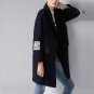 Winter New Lapel Collar Trench Coats Women Long Sleeve Patchwork Spliced Wool Blends Overcoats