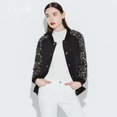 Winter Jacket Geometric Pattern American Varsity Baseball Women College University Jacket Coat Outwe